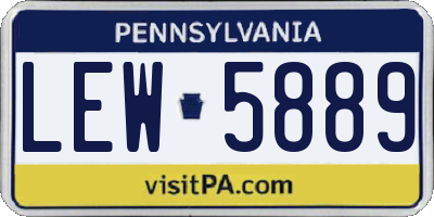 PA license plate LEW5889