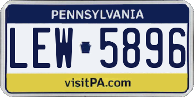 PA license plate LEW5896