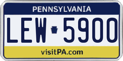 PA license plate LEW5900