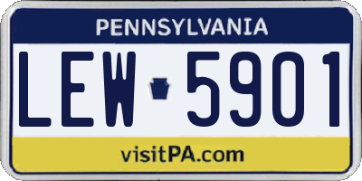 PA license plate LEW5901