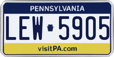 PA license plate LEW5905