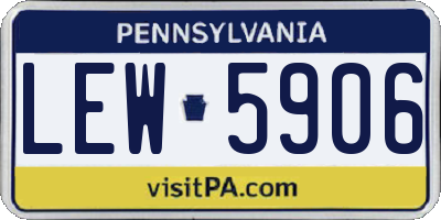PA license plate LEW5906