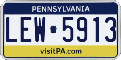PA license plate LEW5913