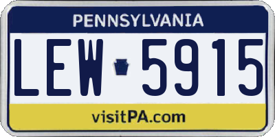 PA license plate LEW5915