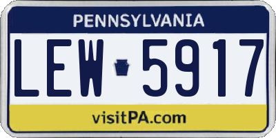 PA license plate LEW5917