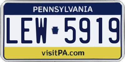 PA license plate LEW5919