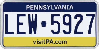 PA license plate LEW5927
