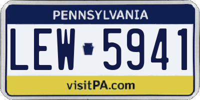 PA license plate LEW5941