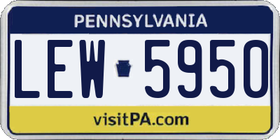 PA license plate LEW5950