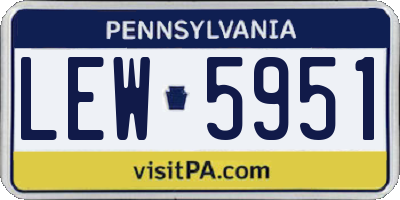 PA license plate LEW5951