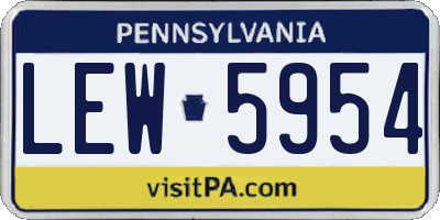 PA license plate LEW5954
