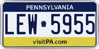 PA license plate LEW5955