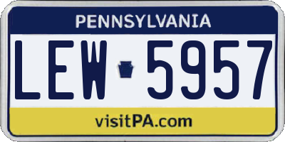 PA license plate LEW5957