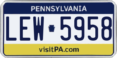 PA license plate LEW5958