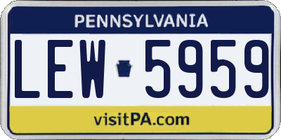 PA license plate LEW5959