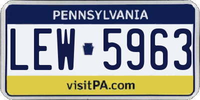 PA license plate LEW5963