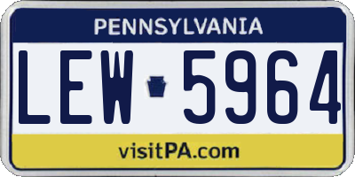PA license plate LEW5964