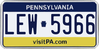 PA license plate LEW5966