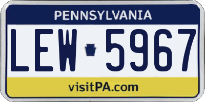 PA license plate LEW5967