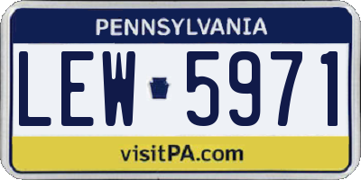 PA license plate LEW5971