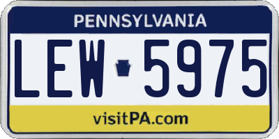 PA license plate LEW5975