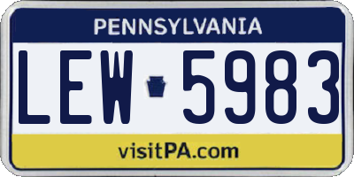 PA license plate LEW5983