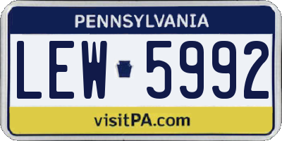PA license plate LEW5992