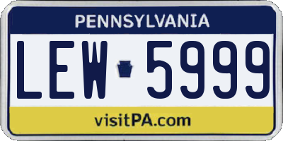 PA license plate LEW5999