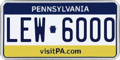 PA license plate LEW6000