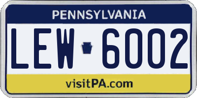 PA license plate LEW6002