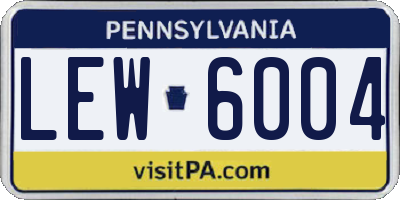 PA license plate LEW6004