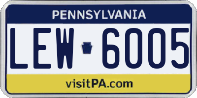 PA license plate LEW6005