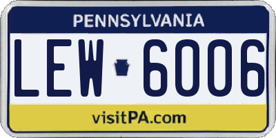 PA license plate LEW6006