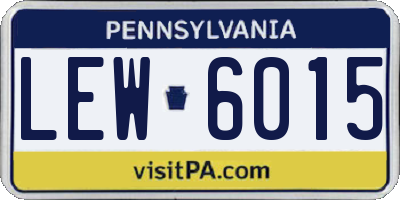 PA license plate LEW6015