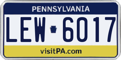 PA license plate LEW6017