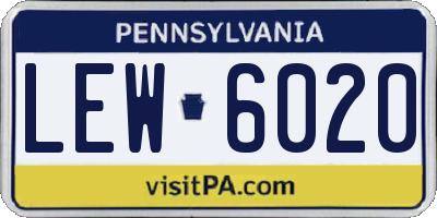 PA license plate LEW6020