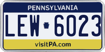 PA license plate LEW6023