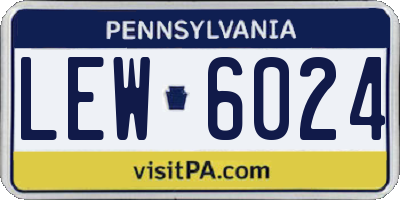PA license plate LEW6024