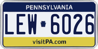 PA license plate LEW6026