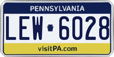 PA license plate LEW6028