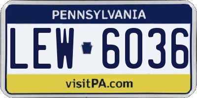 PA license plate LEW6036