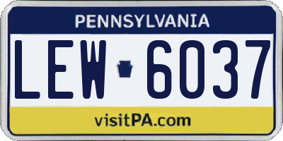 PA license plate LEW6037