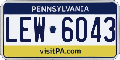 PA license plate LEW6043