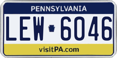 PA license plate LEW6046