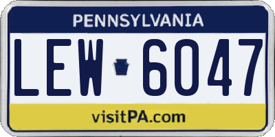 PA license plate LEW6047