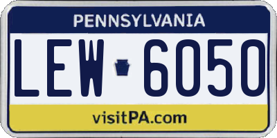 PA license plate LEW6050