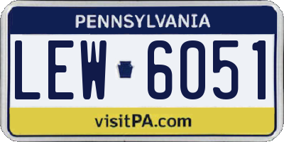 PA license plate LEW6051