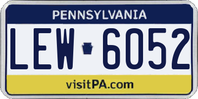 PA license plate LEW6052