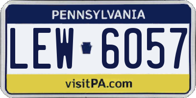 PA license plate LEW6057