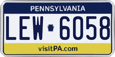 PA license plate LEW6058